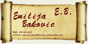 Emilija Baković vizit kartica